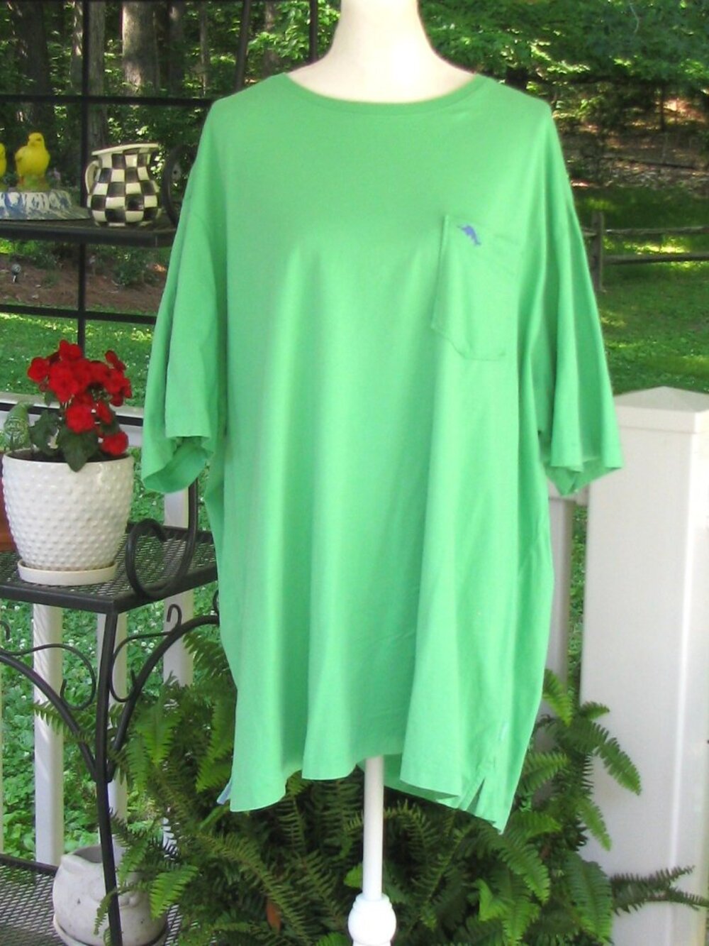Tommy Bahama Mens 2XLB green 100% Pima Cotton pocket tshirt short sleeve